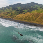 helicopters flying over the new zealand coast