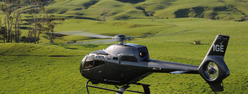 arrive at Fieldays by helicopter